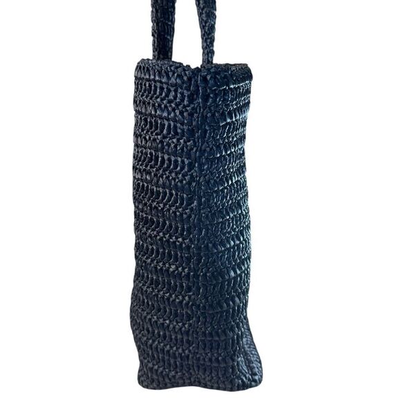 NWT YSL Rive Gauche Embroidered Rafia Tote Bag - Picture 5 of 10